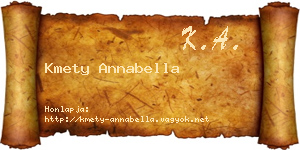 Kmety Annabella névjegykártya